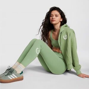 NWT PINK Victoria’s Secret Ivy Fleece Full Zip Hoodie. X-Large. Wild Grass Green